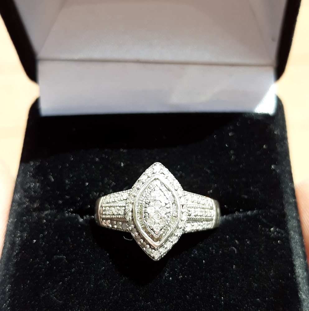 Diamond Sterling silver ring.